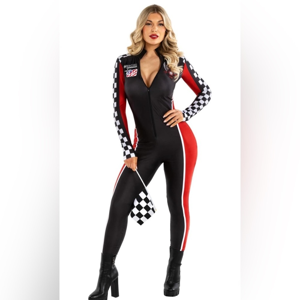 Black and Red Checkered Jumpsuit